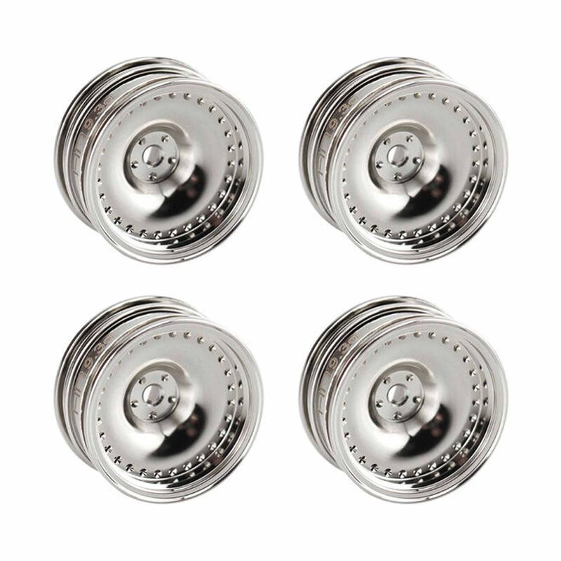 .7" Brass CL 9.3g Wheels, 1/30 Axial SCX30, Chrome (4)