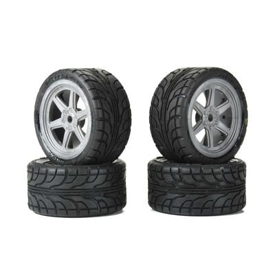 1/12 Avenger Tire Mounted on Overdrive Gray Wheel 8mm Hex (4): Losi Race Car 1/12 Avenger Tire Mounted on Overdrive Gray Wheel 8mm Hex (4): Losi Race Car