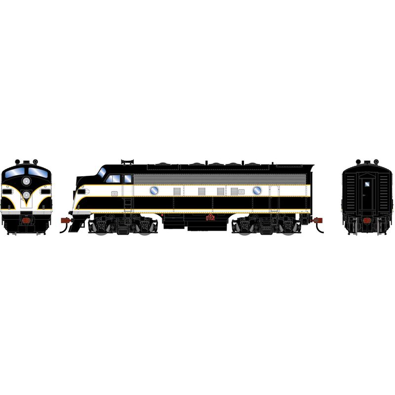 HO RND F7A Locomotive DCC-Ready, Painted Unlettered/Swept Single Stripe