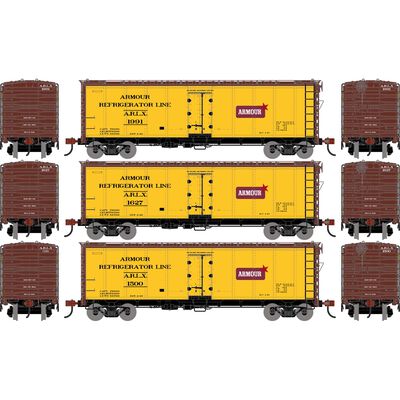 HO ATH 40' Steel Refrigerator Car, ARLX #1500/1627/1991 (3) HO ATH 40' Steel Refrigerator Car, ARLX #1500/1627/1991 (3)