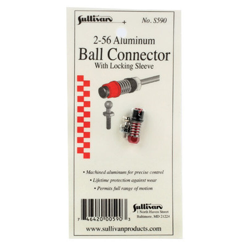 2-56 Aluminum Ball Link with Locking Sleeve (Red)