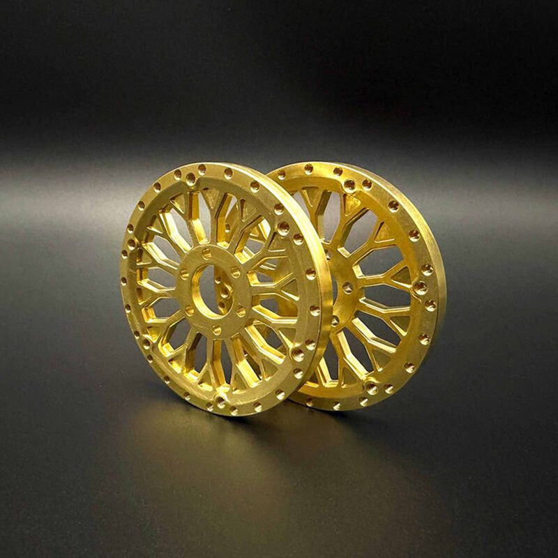 1/10 SHIELD 2.2" Brass Rock Crawler Beadlock Wheel Faces (2)