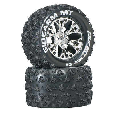 Sidearm MT 2.8" 2WD Mounted Rear C2 Tires, Chrome (2) Sidearm MT 2.8" 2WD Mounted Rear C2 Tires, Chrome (2)