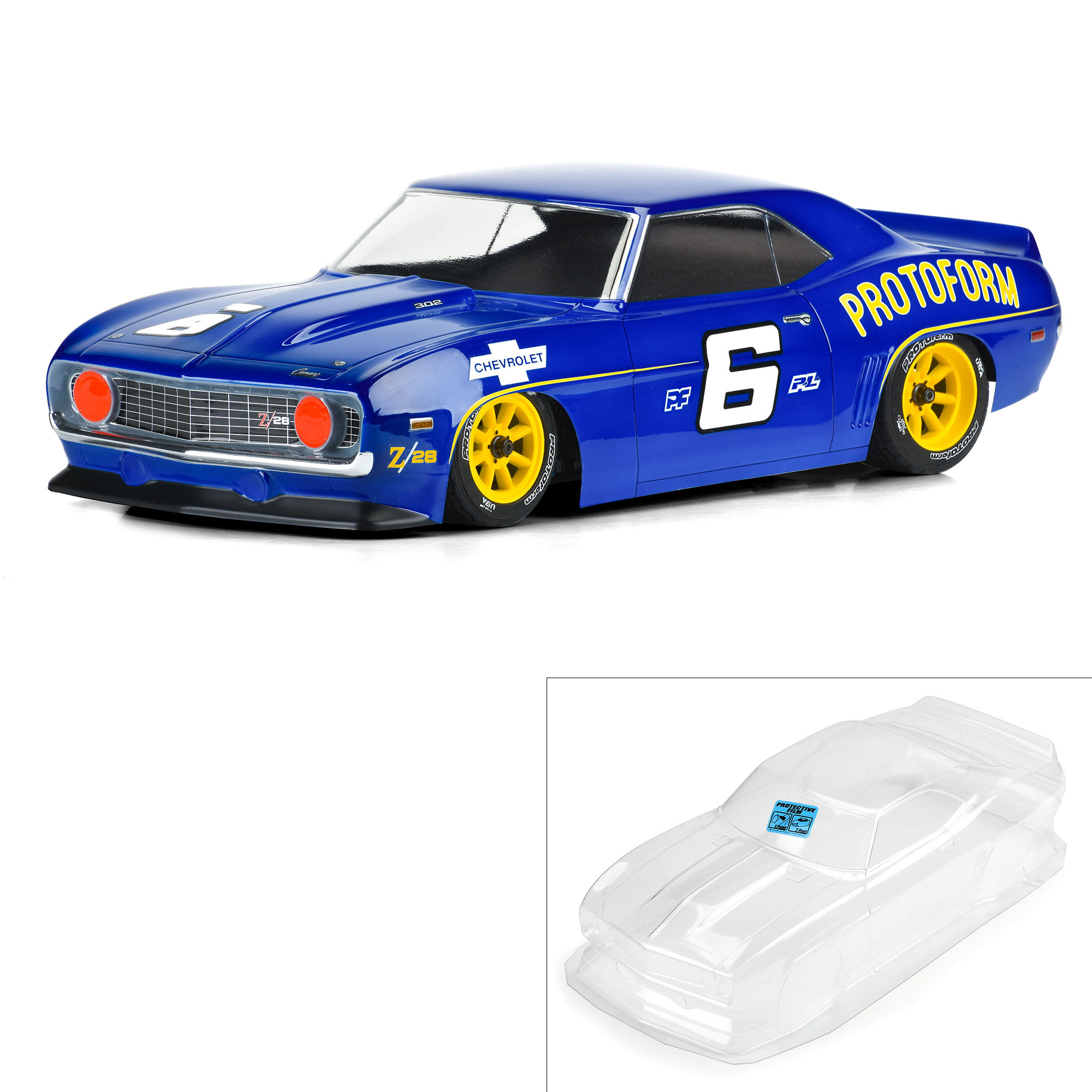 PROTOform 1/10 1969 Chevrolet Camaro Z28 Clear Body: Vintage Trans