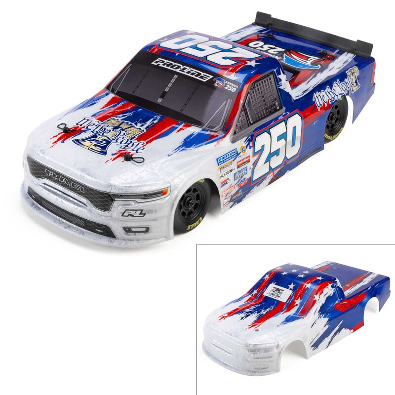 Pro-Line Racing 1/12 Pre-Cut/Pre-Painted 2024 Ram NASCAR Truck Series America 250 Body: Losi NASCAR® Race Car