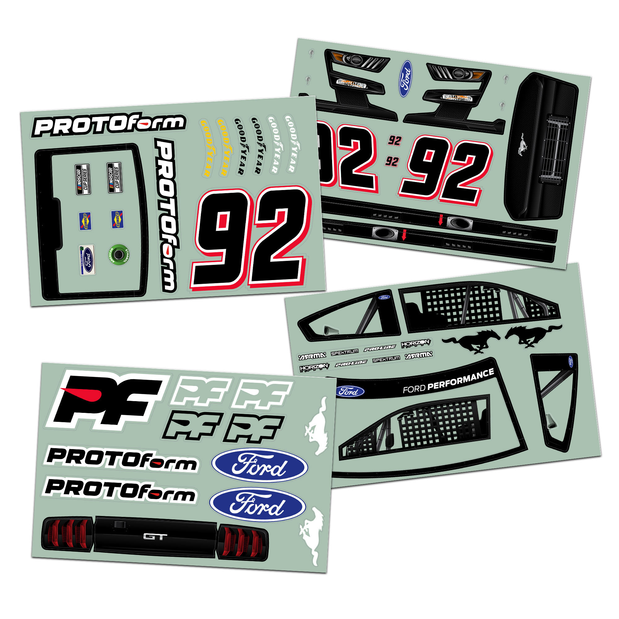 �˾���ũ PRM158700 [PROLINE-RACING] 1587-00 1/7 2022 NASCAR Cup Series Ford Mustang Clear Body: Infraction 6S 2