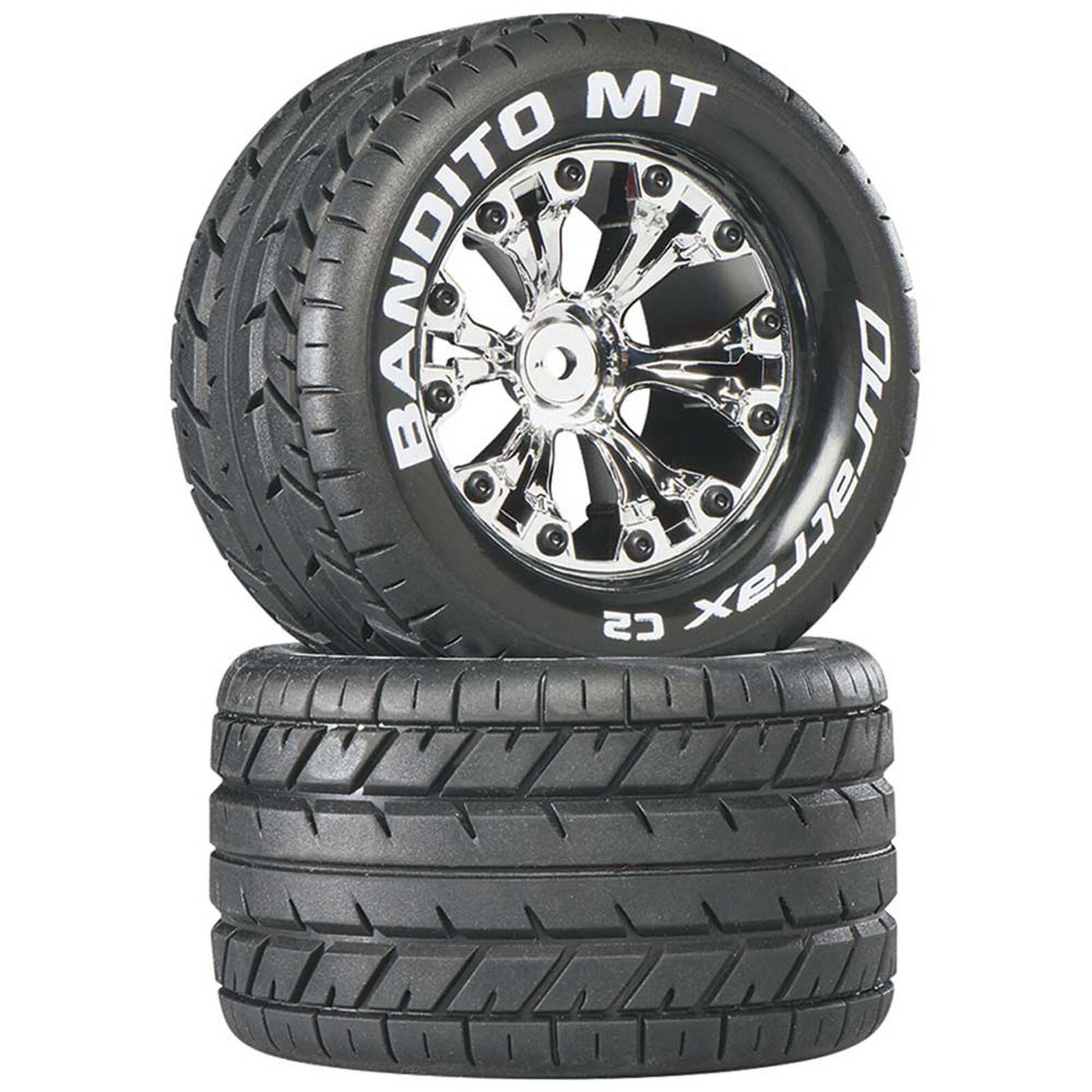 Bandito MT 2.8" 2WD Mounted Rear Tires, Chrome (2)