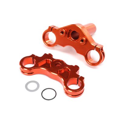 Aluminum Triple Clamp Set, Orange: PM-MX/SM Aluminum Triple Clamp Set, Orange: PM-MX/SM