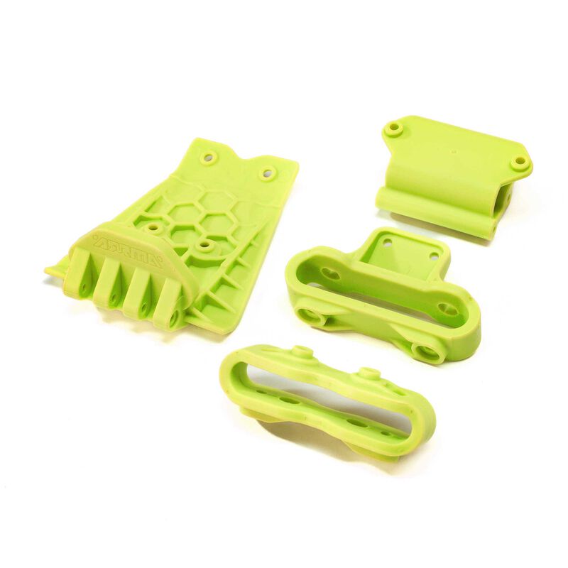 Lower Skid And Bumper Mount Set, Fluorescent Yellow