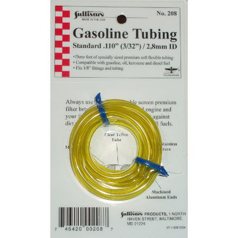 Sullivan Products Gas Tubing, 3', Medium, 3/32", Yellow Horizon Hobby