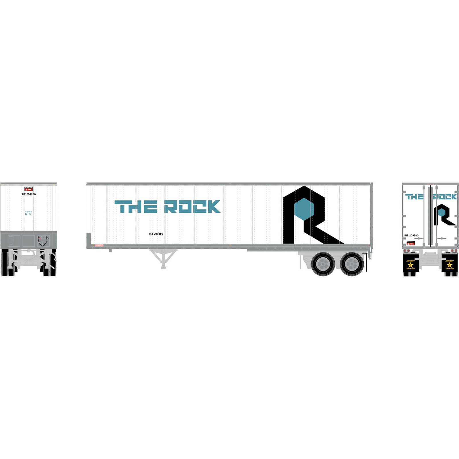 HO RTR 40' Fruehauf Trailer, The Rock/RIZ #209260