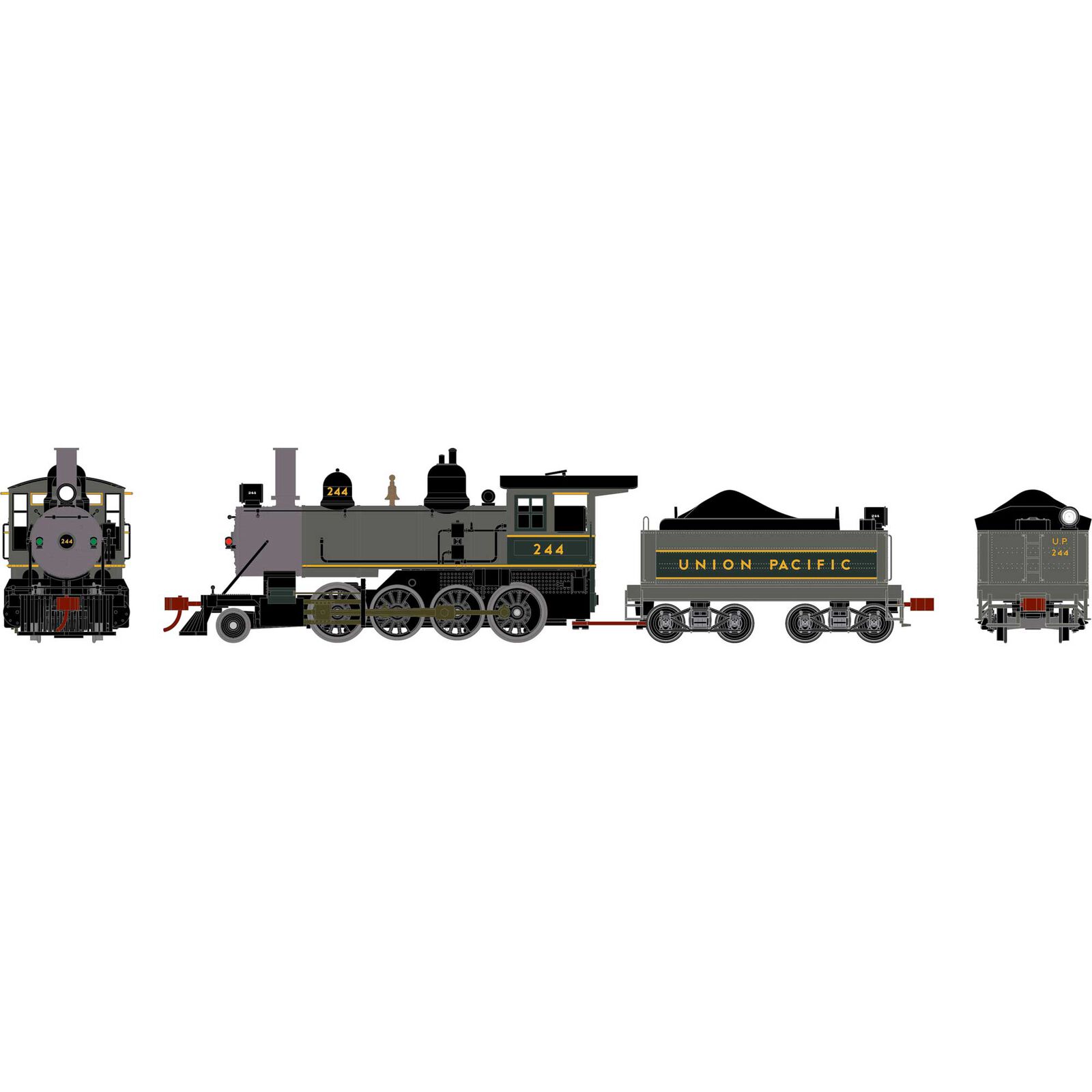 HO Old Time 2-8-0 Locomotive with DCC & Sound, UP #244