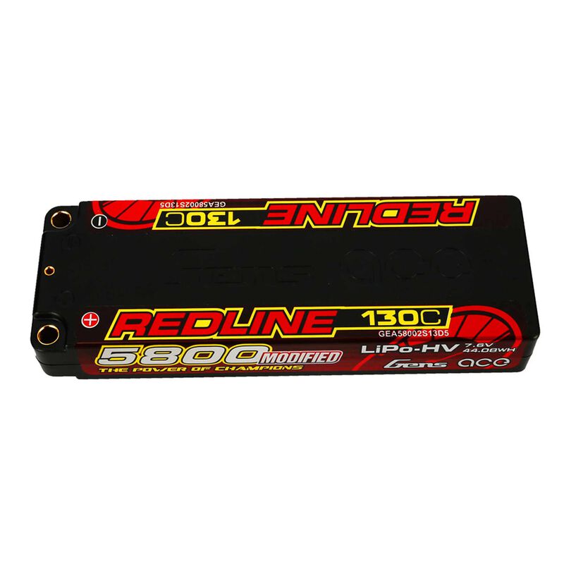 7.6V 5800mAh 2S 130C Hardcase LiHV Battery: 5mm Tubes