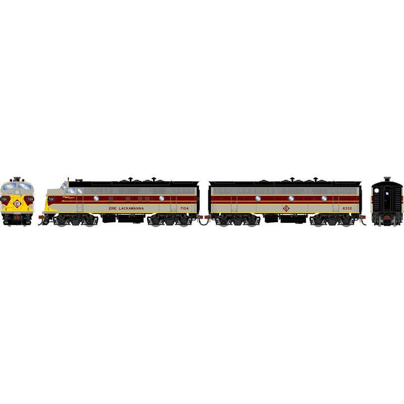 HO GEN F3A/F7B Locomotive w/DCC & Sound, EL 'Freight' F3A- #7104 F7B- #6332