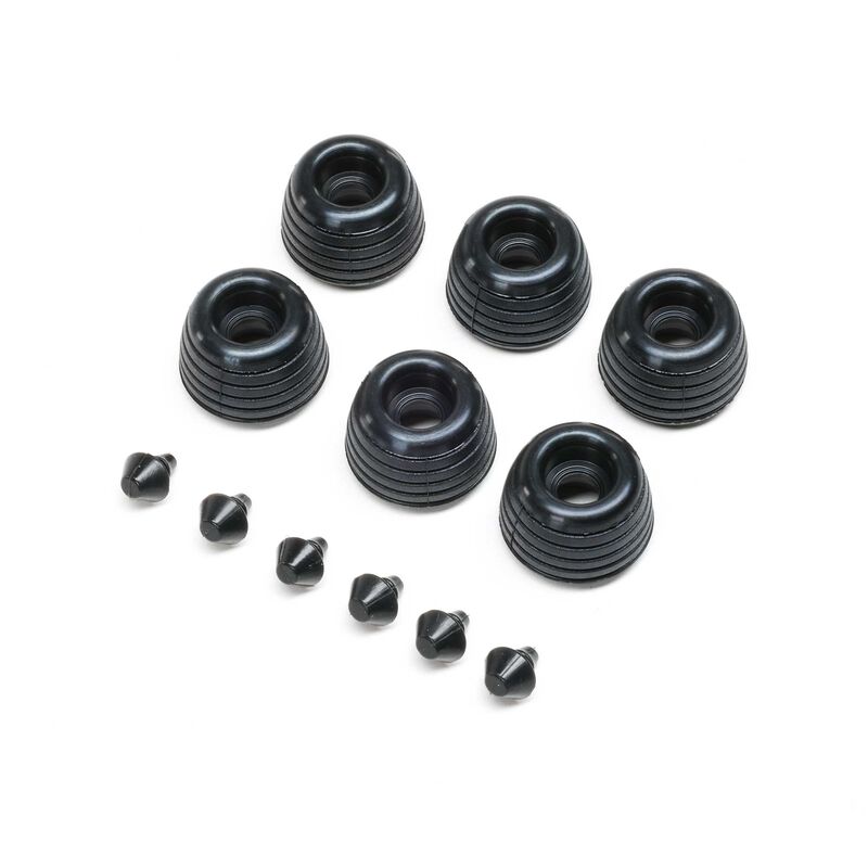 Rubber Lean Bar Wheels & Stops (6): PM-SM/MX Rubber Lean Bar Wheels & Stops (6): PM-SM/MX