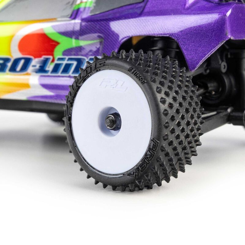 Pro-Line Racing 1/28 Prism Front/Rear Carpet Tires Mounted 7mm, White (4): Losi Micro-T