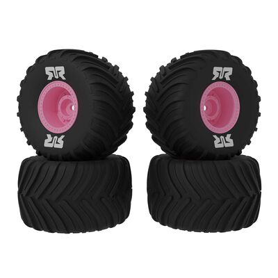 dBoots Chevron MT Tire Set Glued, Pink (2): GROM dBoots Chevron MT Tire Set Glued, Pink (2): GROM