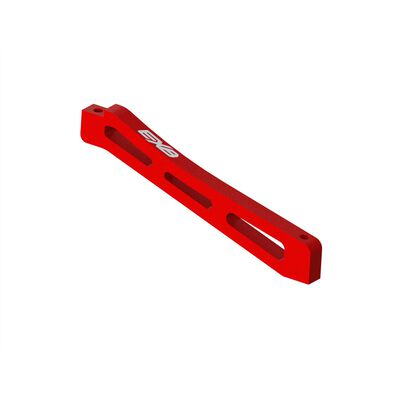 Front Center Aluminum Chassis Brace, 98mm Red: EXB Front Center Aluminum Chassis Brace, 98mm Red: EXB
