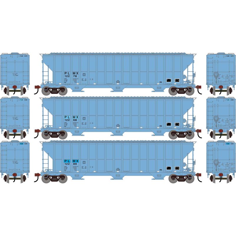 HO ATH FMC 4700 Covered Hopper, PLMX #12278/12286/12289 (3)