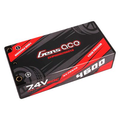 7.4V 4600mAh 2S 60C Shorty Hardcase LiPo Battery: 4mm Tubes 7.4V 4600mAh 2S 60C Shorty Hardcase LiPo Battery: 4mm Tubes
