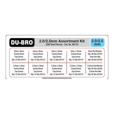 2.0 / 2.5mm Hardware Assortment Kit (288 pcs set) 2.0 / 2.5mm Hardware Assortment Kit (288 pcs set)