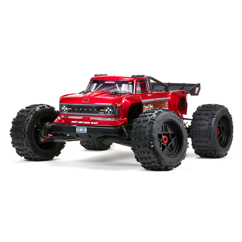 Arrma Outcast 1//5 8s BLX Red Factory Painted Body w// Roll Cage /& Clip Retainers
