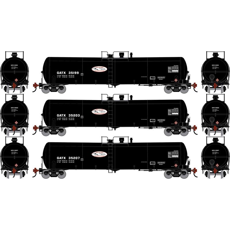 HO ATH 30K Ethanol Tank Car, GATX #35199/35203/35207 (3)