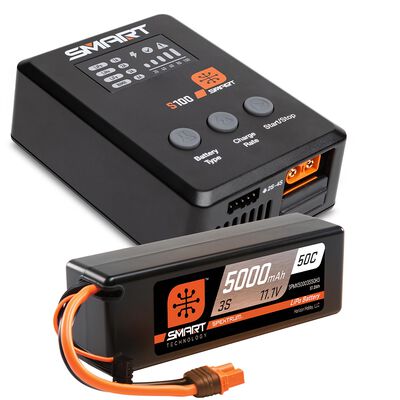 Smart Powerstage Surface Bundle: 5000mAh 3S 50C LiPo Battery (IC3) / 100W S100 Charger Smart Powerstage Surface Bundle: 5000mAh 3S 50C LiPo Battery (IC3) / 100W S100 Charger