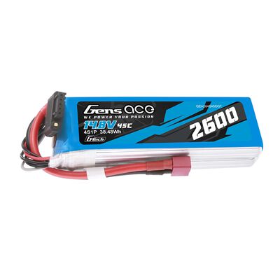 14.8V 2600mAh 4S 45C G-Tech LiPo Battery: Deans 14.8V 2600mAh 4S 45C G-Tech LiPo Battery: Deans
