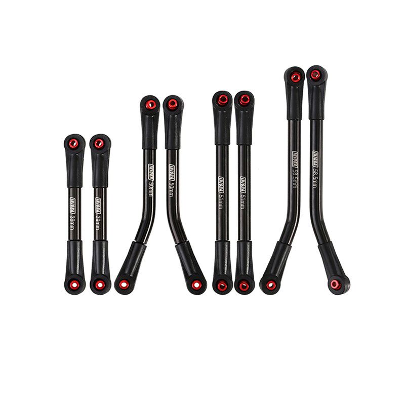 INJORA Stainless Steel High Clearance Link Set, Black, 1/24 Axial SCX24 C10, JLU, Bronco, Base Camp, & 4Runner