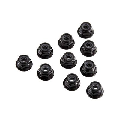 4mm Serrated Nylon Lock Nut, Black (10) 4mm Serrated Nylon Lock Nut, Black (10)
