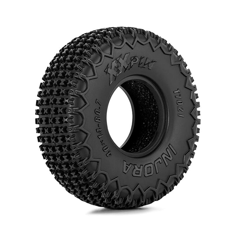 INJORA 1/30 XHX Pin Front/Rear .7" Rock Crawler Tires & Inserts (4)