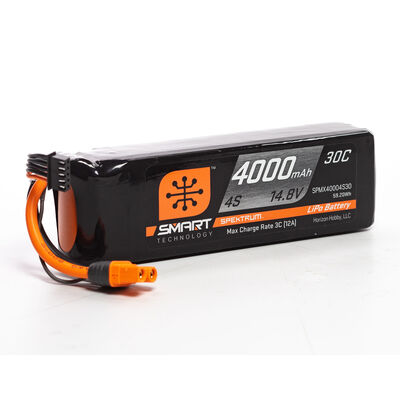 14.8V 4000mAh 4S 30C Smart LiPo Battery: IC3 14.8V 4000mAh 4S 30C Smart LiPo Battery: IC3