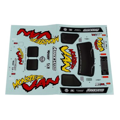 Monster Van Decal Sheet, 1/12 Team Associated MT12 Monster Van Decal Sheet, 1/12 Team Associated MT12