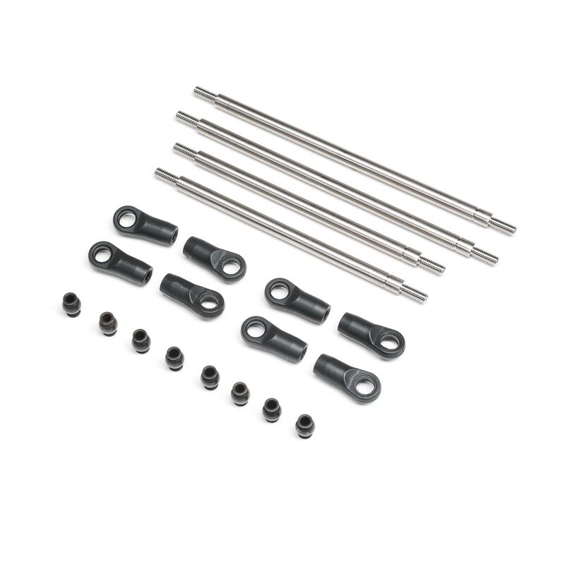 Rear Upper/Lower 4WS Links Set, Titanium: AXP8