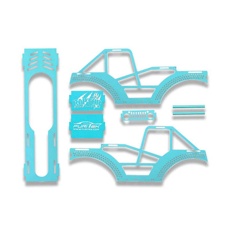 Raptor Aluminum Frame Kit, Blue Aqua: SCX24