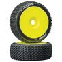 X-Cons 1/8 C2 Mounted Buggy Tires, Yellow (2)