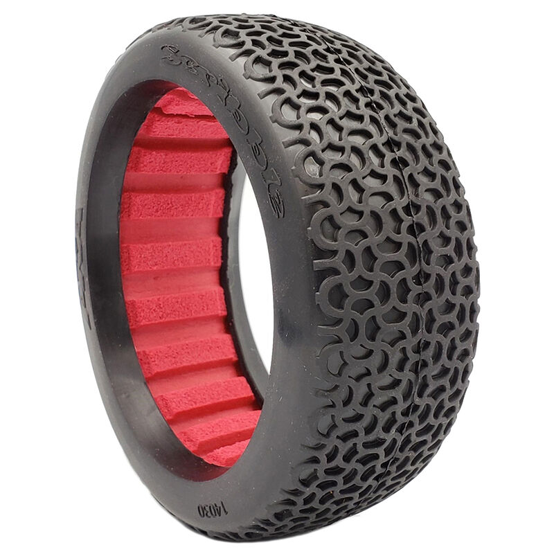 1/8 Scribble Super Soft Long Wear Tires, Red Inserts (2): Buggy