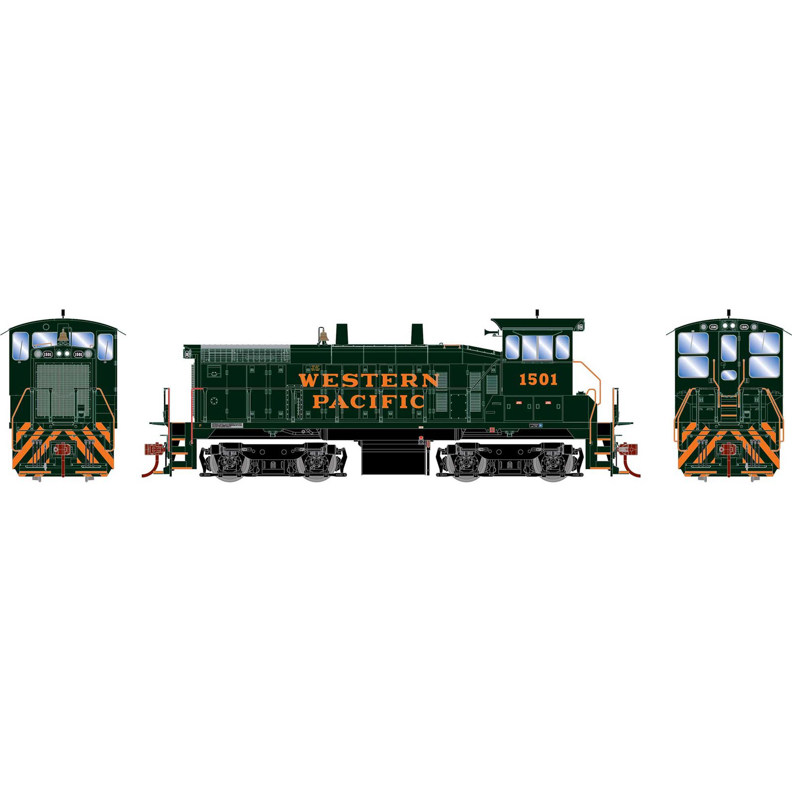 HO RTR SW1500 with DCC & Sound, Western Pacific #1501