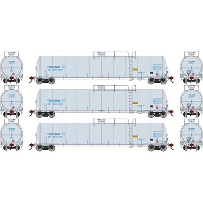 HO UTC 33K LPG Tank Car- Late, TEIX #33661/33689/33697 (3) HO UTC 33K LPG Tank Car- Late, TEIX #33661/33689/33697 (3)