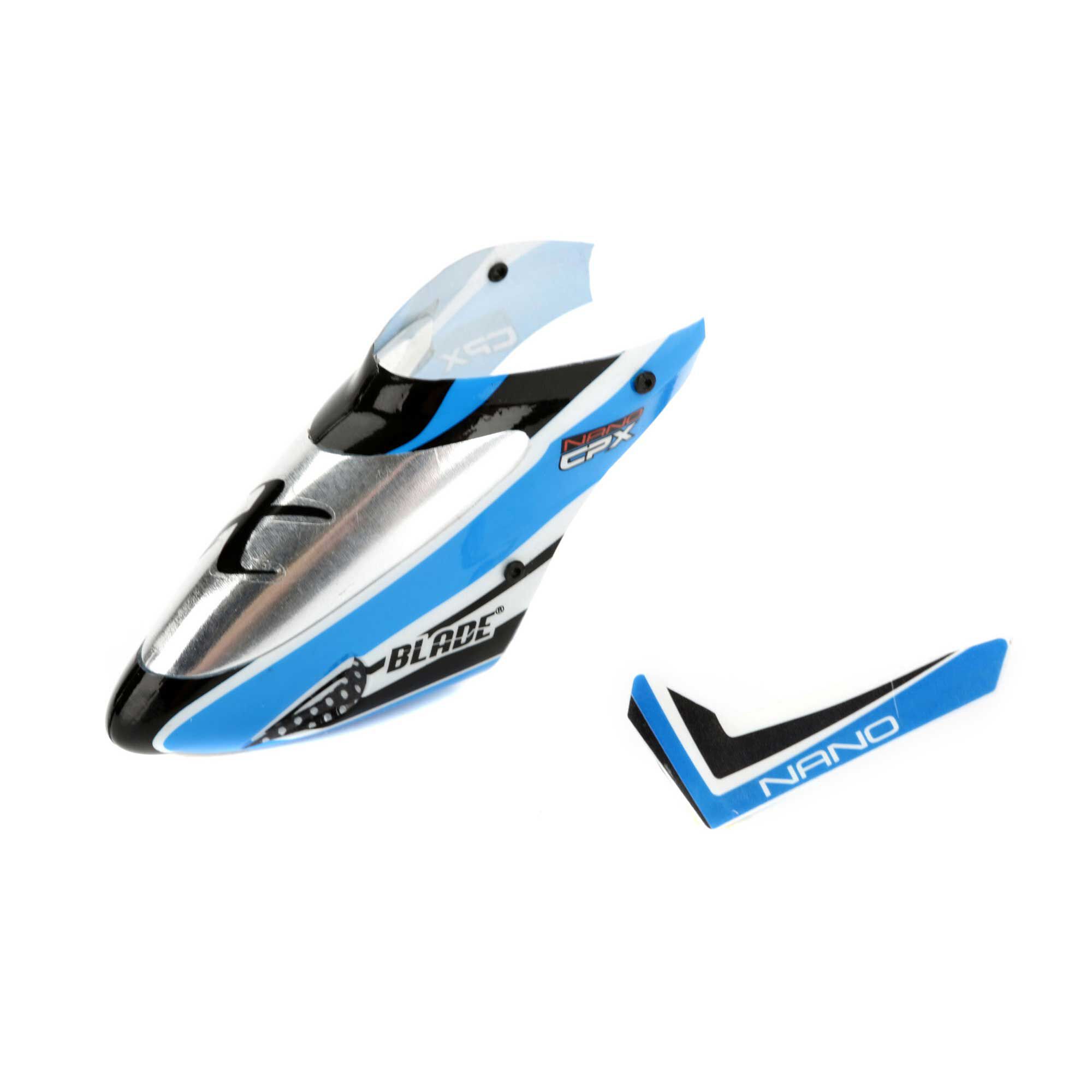 Blade Complete Blue Canopy with Vertical Fin Nano CP X Horizon Hobby
