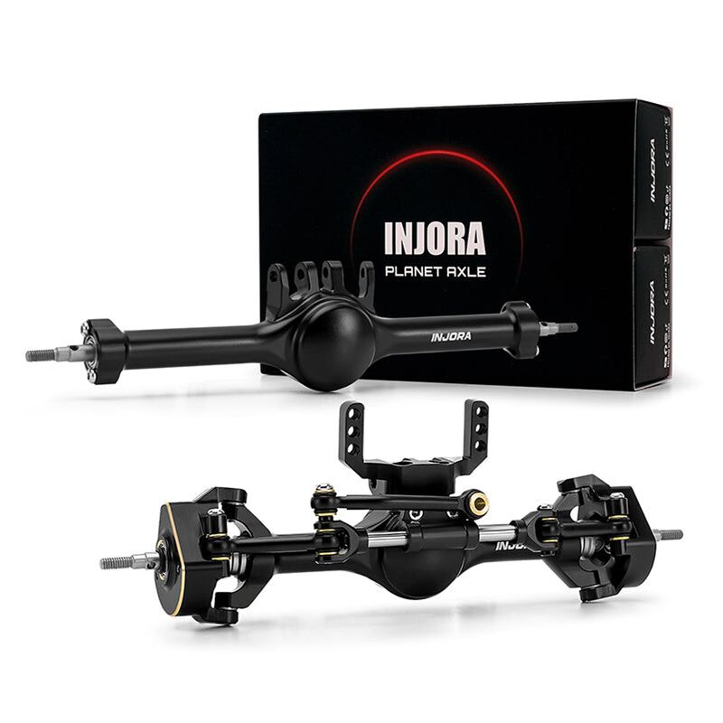 INJORA Aluminum +7mm Planet Axles, Black, 1/18 Traxxas TRX-4M