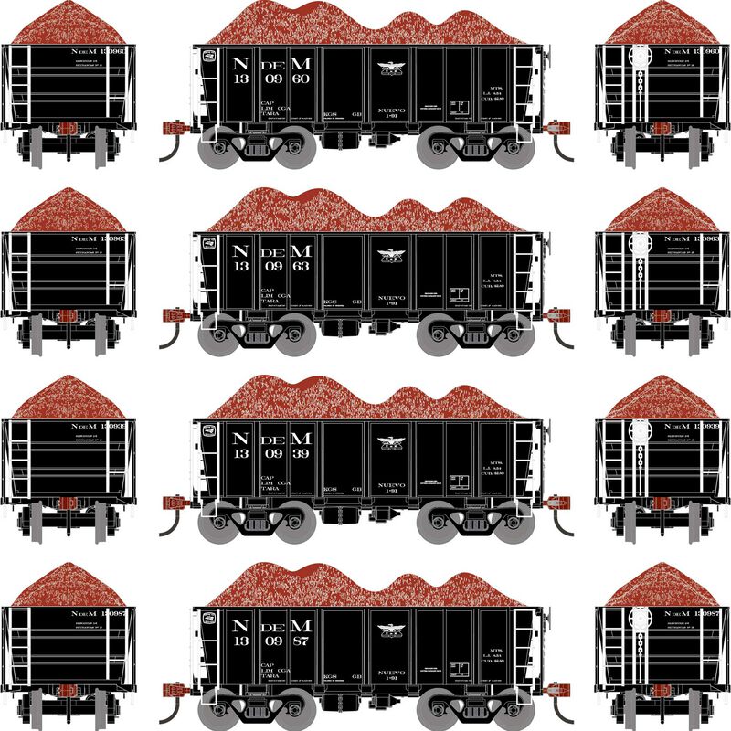 HO 26' PC&F Ore Car Tight-Bottom Low Side with Load, NDM #130960/130963/130939/130987 (4) HO 26' PC&F Ore Car Tight-Bottom Low Side with Load, NDM #130960/130963/130939/130987 (4)