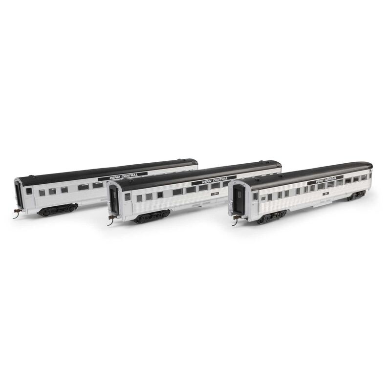 Roundhouse HO RND Streamline Cars, PC Coach #1584/Coach #1597/Observation #99 (3)