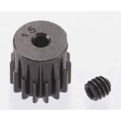 0.5 Module Hard Blackened Steel Mini Pinion 2mm, 15T 0.5 Module Hard Blackened Steel Mini Pinion 2mm, 15T
