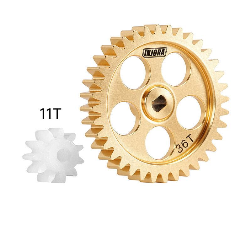 INJORA Brass 36T Spur Gear & Plastic 11T Pinion Gear, 1/24 Losi Micro-B/T
