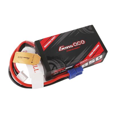 7.4V 850mAh 2S 60C Hardcase LiPo Battery: EC2 7.4V 850mAh 2S 60C Hardcase LiPo Battery: EC2