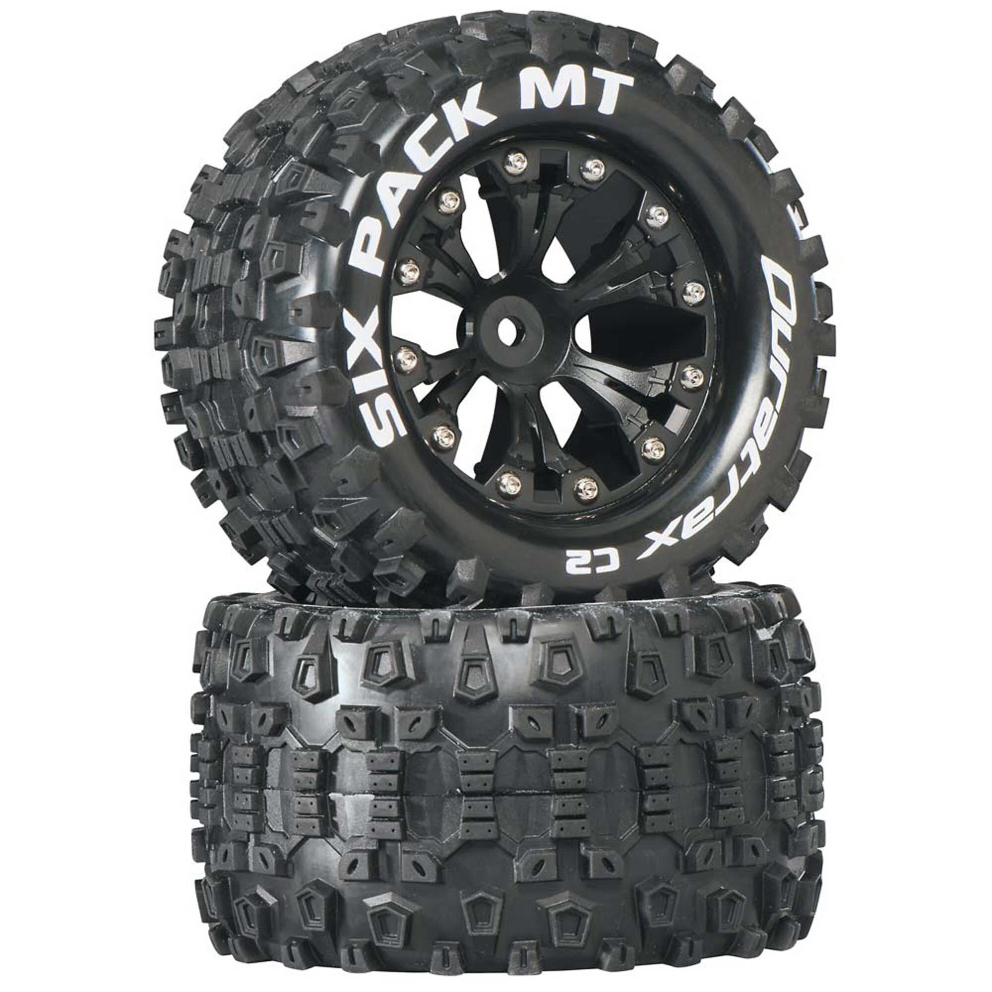Duratrax Sixpack MT 2.8 Truck 2WD Mounted Front C2 Wheels 2-Piece Black