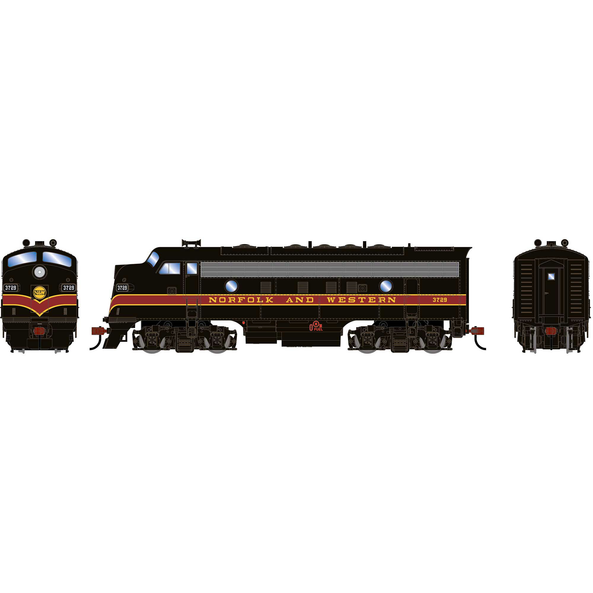 鉄道模型 ROUNDHOUSE 10-923 Roundhouse Roundhouse HO RND F7A Locomotive DCC-Ready, NW #3729