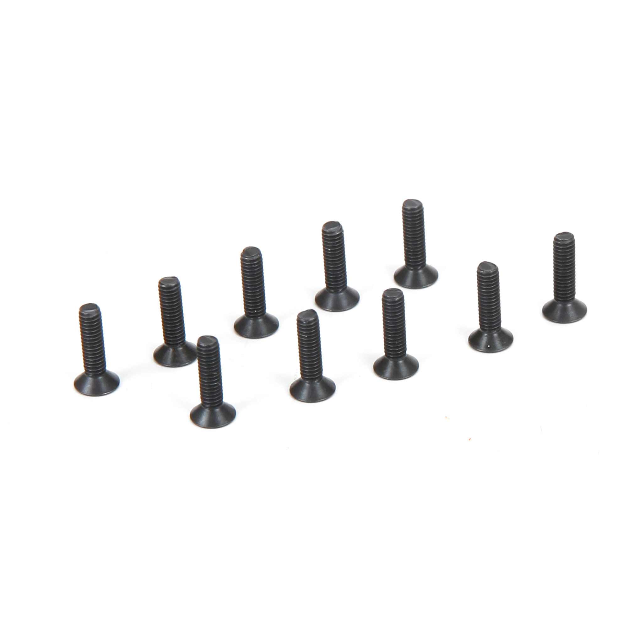 TEAM LOSI RACING Schrauben M2.5x4mm Flachkopf – 10 Stück, Schwarz Beschichtet
